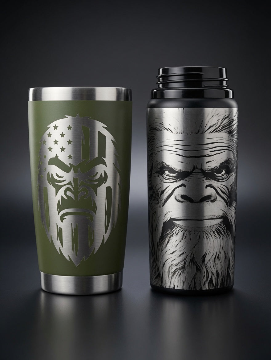 Sasquatch Legend 20oz Tumbler - Pacific Northwest Bigfoot Engraved