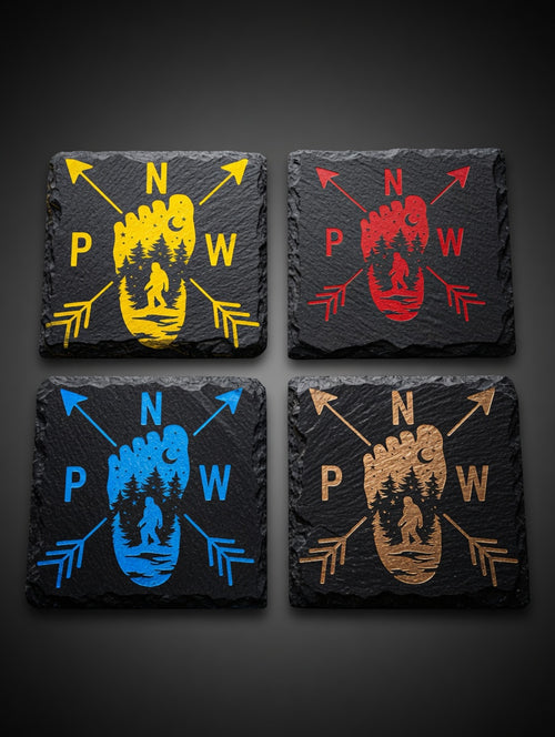 Bigfoot/Sasquatch Slate Coaster Collection