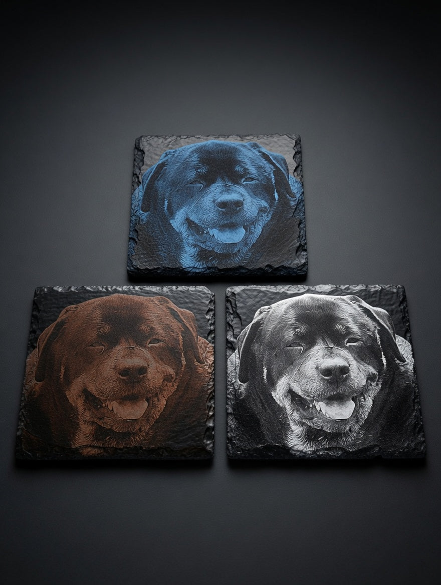 Man's Best Friend Collection - Custom Dog Portrait Slate Coasters