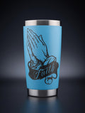"Faith" Praying Hands Engraved Tumbler - Inspirational Gift