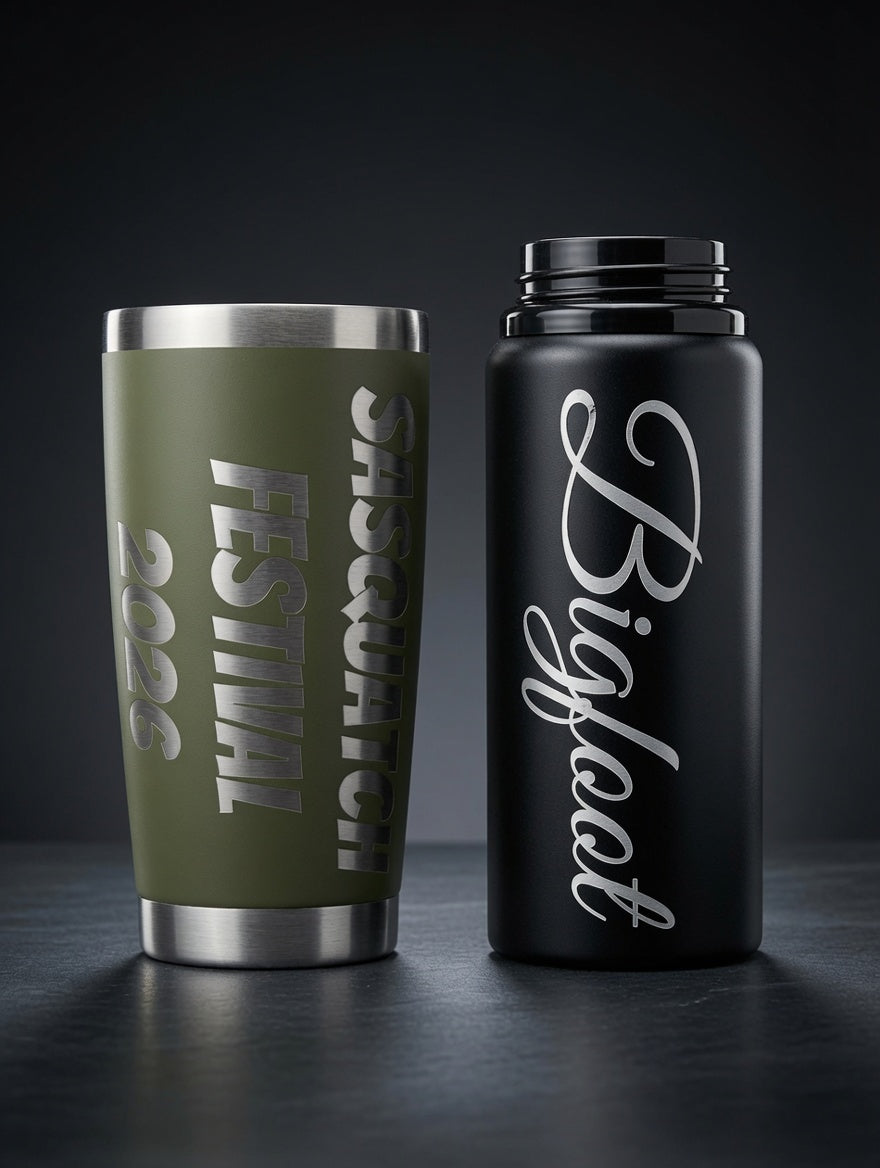 Sasquatch Legend 20oz Tumbler - Pacific Northwest Bigfoot Engraved