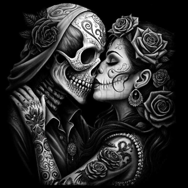 Dia de los Muertos Calavera Couple Coaster - Eternal Love