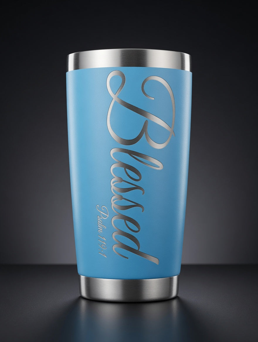 "Faith" Praying Hands Engraved Tumbler - Inspirational Gift